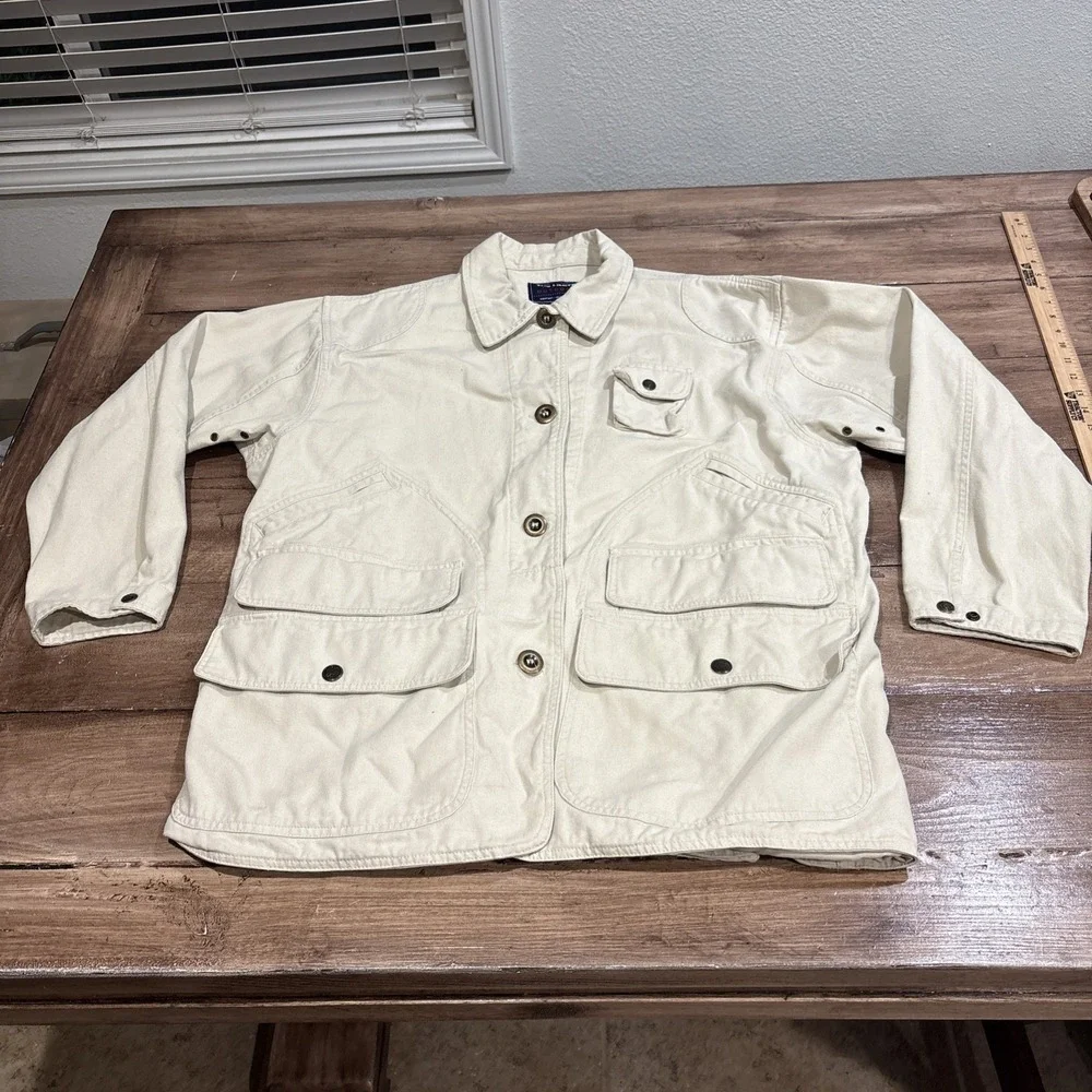 VTG Limited American Womens Large‎ Hunting Barn Coat Jacket Beige Button Pockets